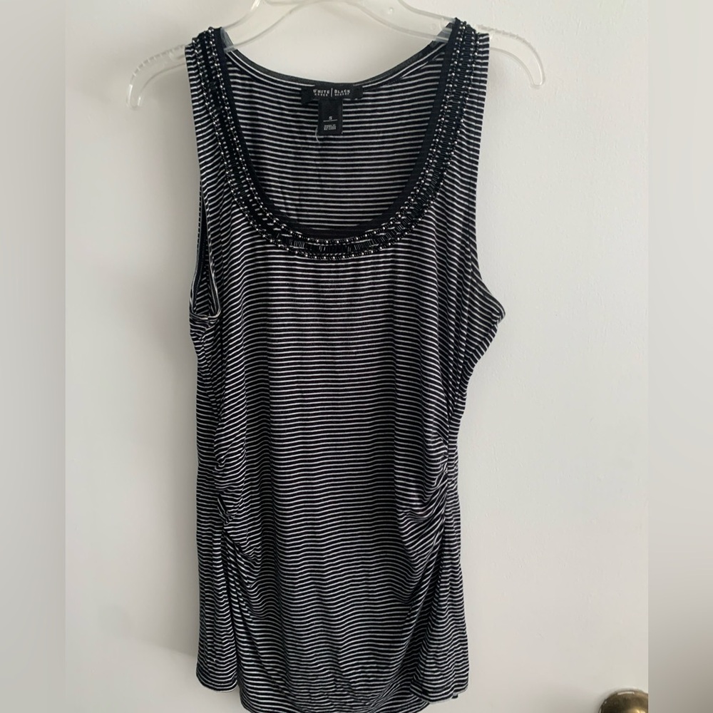 White House Black Market Beaded jersey tank top